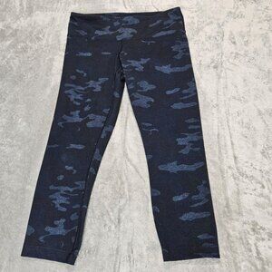 Lululemon Leggings Womens 8 Heathered Texture Lotus Camo Oil Slick Blue Crops